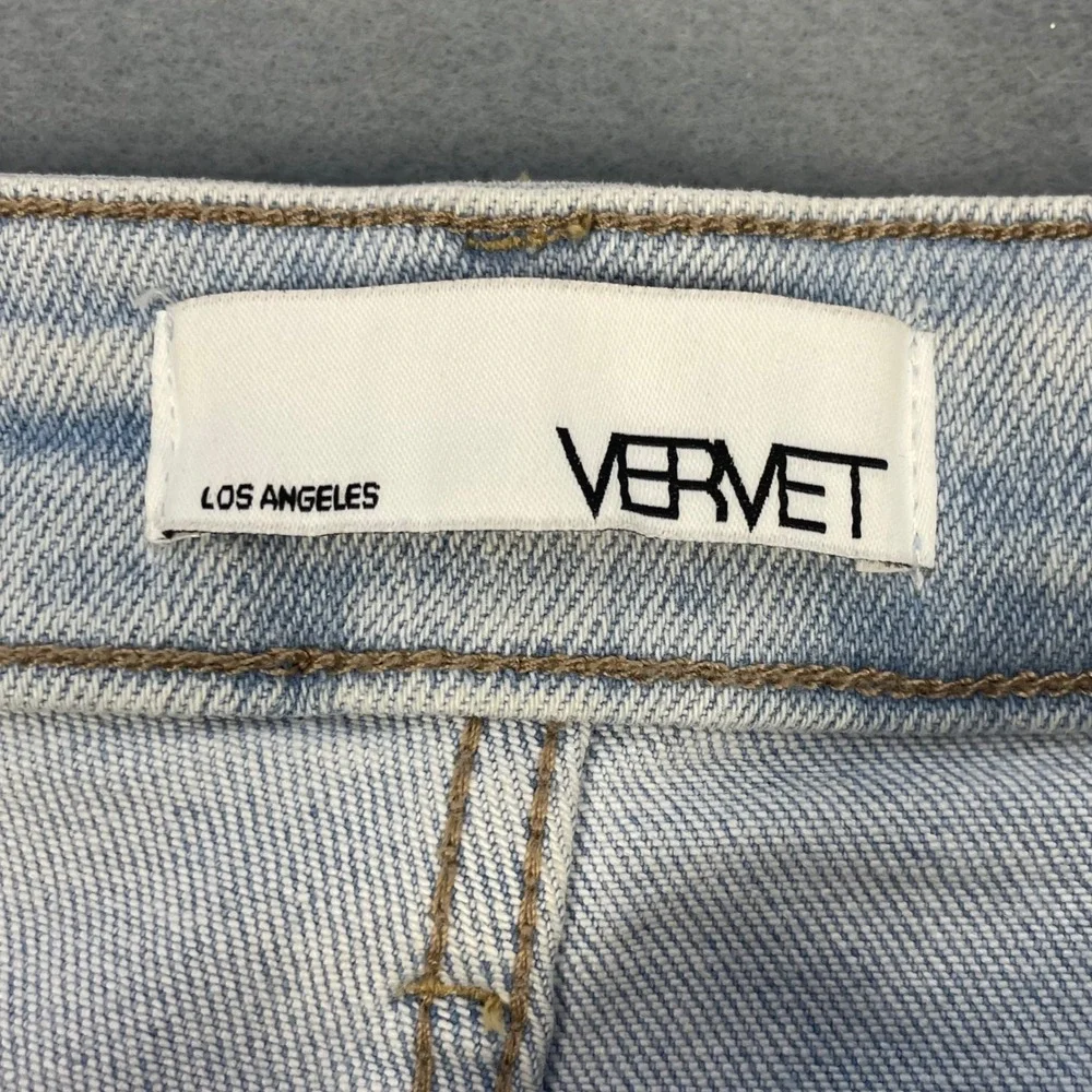 Vervet Light Wash High Rise Cargo Straight Leg Jeans Women 26